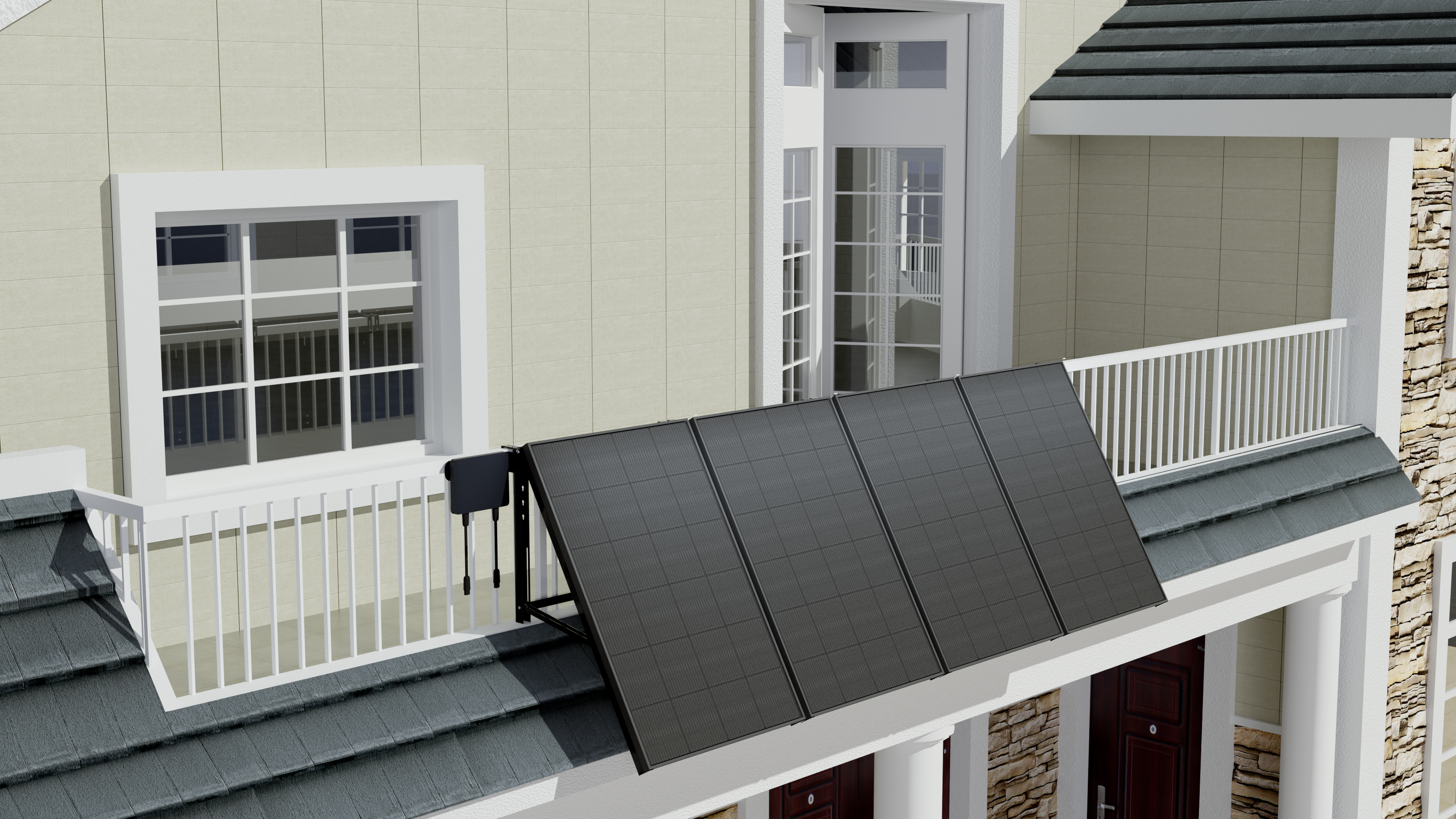 Sunshare Balkonkraftwerk mit Speicher Komplettset: Semi-Solid Batterie, PV-Module & Halterung – Einfache Installation für Balkon