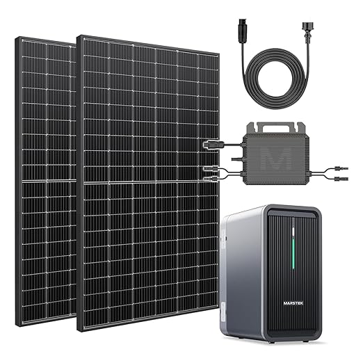 Marstek 2×B2500 Balkon-Solarkraftwerk mit Batterie – 2240Wh LiFePO4 + 4×500W Panele + 800W Mikro-Wechselrichter
