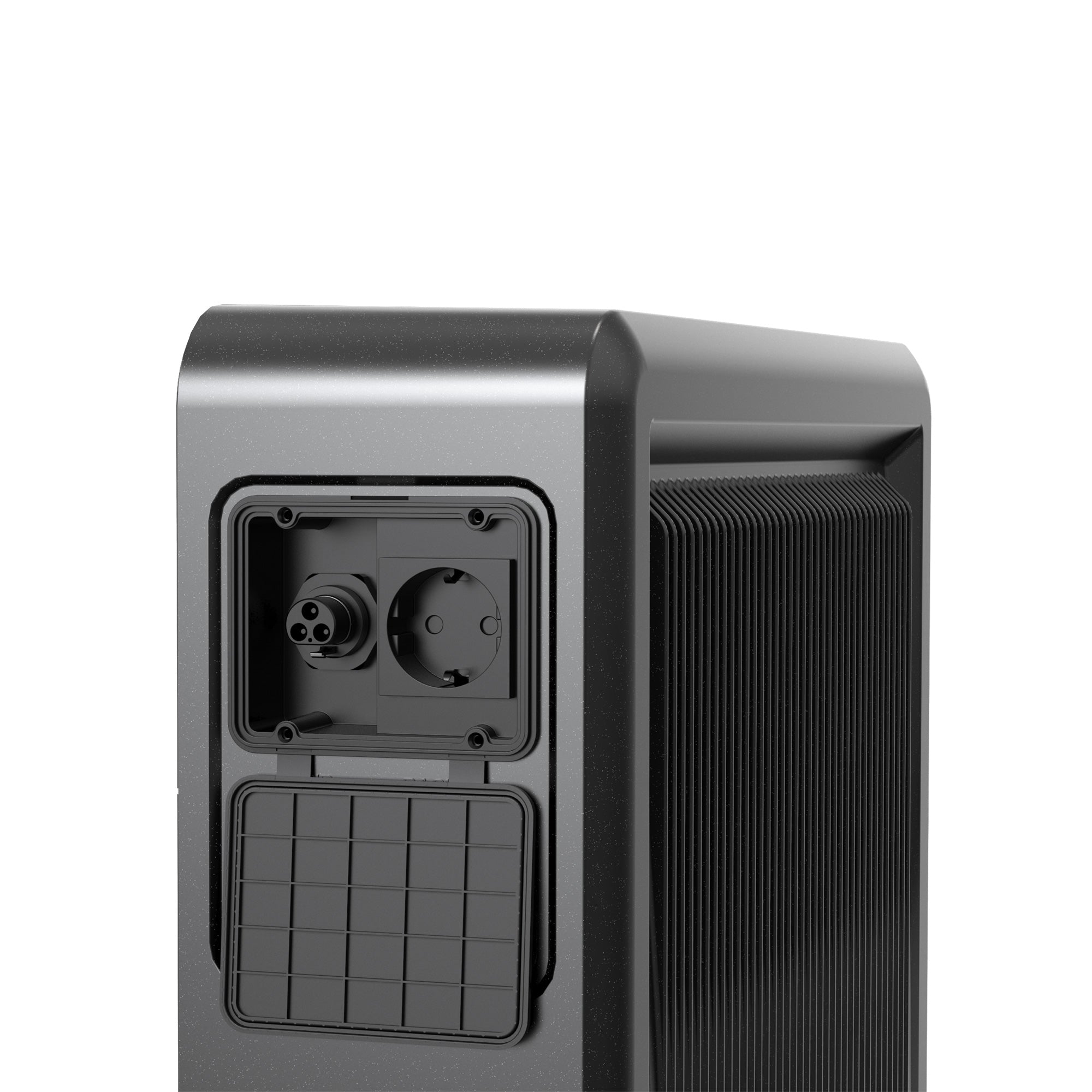 Marstek Venus E 3.0 energy storage system showing side view with connection ports.