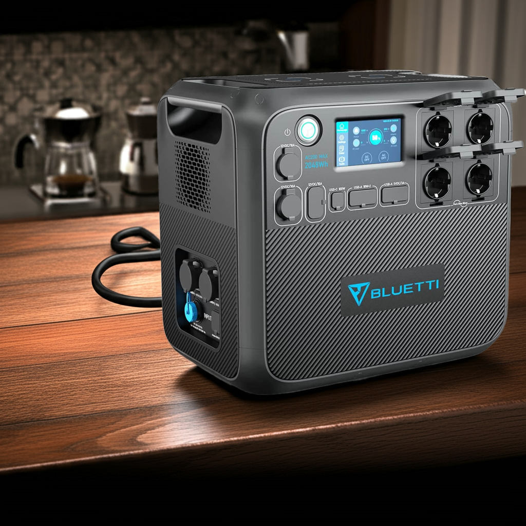 Bluetti AC200MAX Tragbares Powerstation – 2048Wh-Backup & Solarspeicher für Zuhause und unterwegs