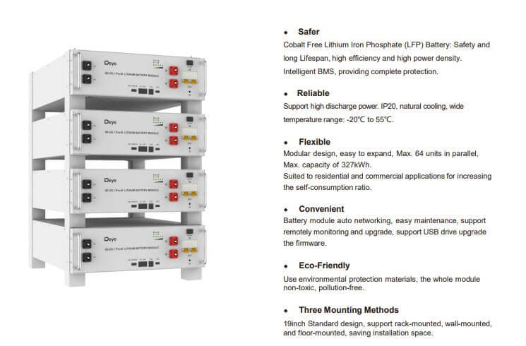 Deye SE-G5.1Pro-B Low Voltage Battery – GreenLimon Batteriespeicher für Solarenergie und Photovoltaik