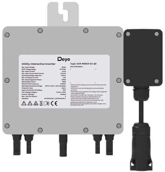 Deye SUN-M80G4-EU-Q0 800W Single Phase | 2 MPPT | Micro Inverter – Balkonkraftwerk Set mit GreenLimon Solarmodulen und Wechselrichter