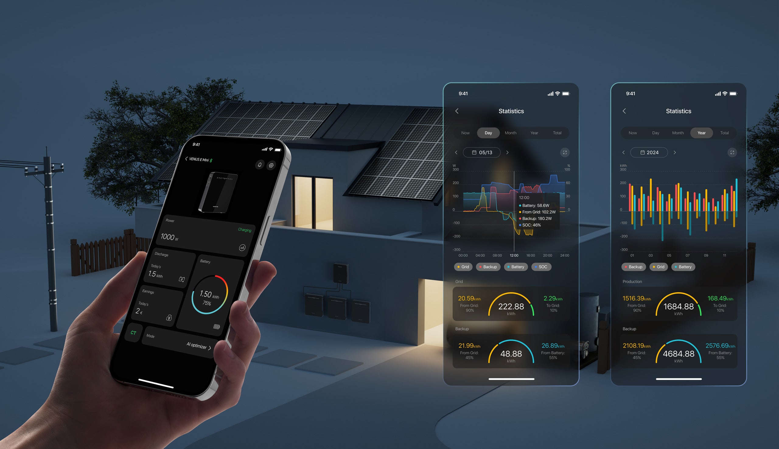 MARSTEK VENUS E Mini – 2 kWh Plug-in Battery with 1.5 kW Bidirectional Inverter and Backup Power