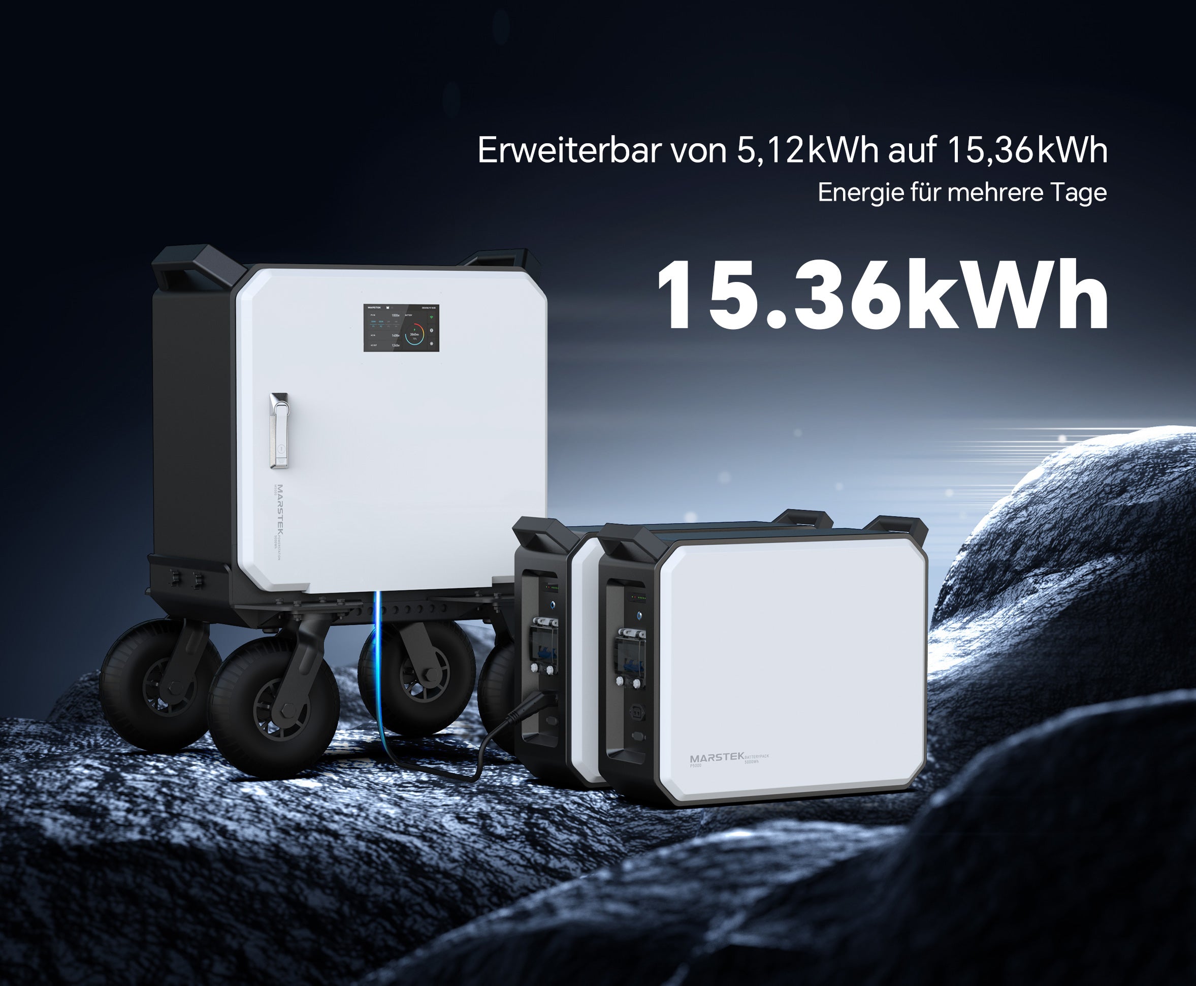 MARSTEK M5000 Solar Generator 5000W / 5010Wh, Expandable to 15.36kWh with 4 MPPT Inputs, Home Backup & Off-Grid Power