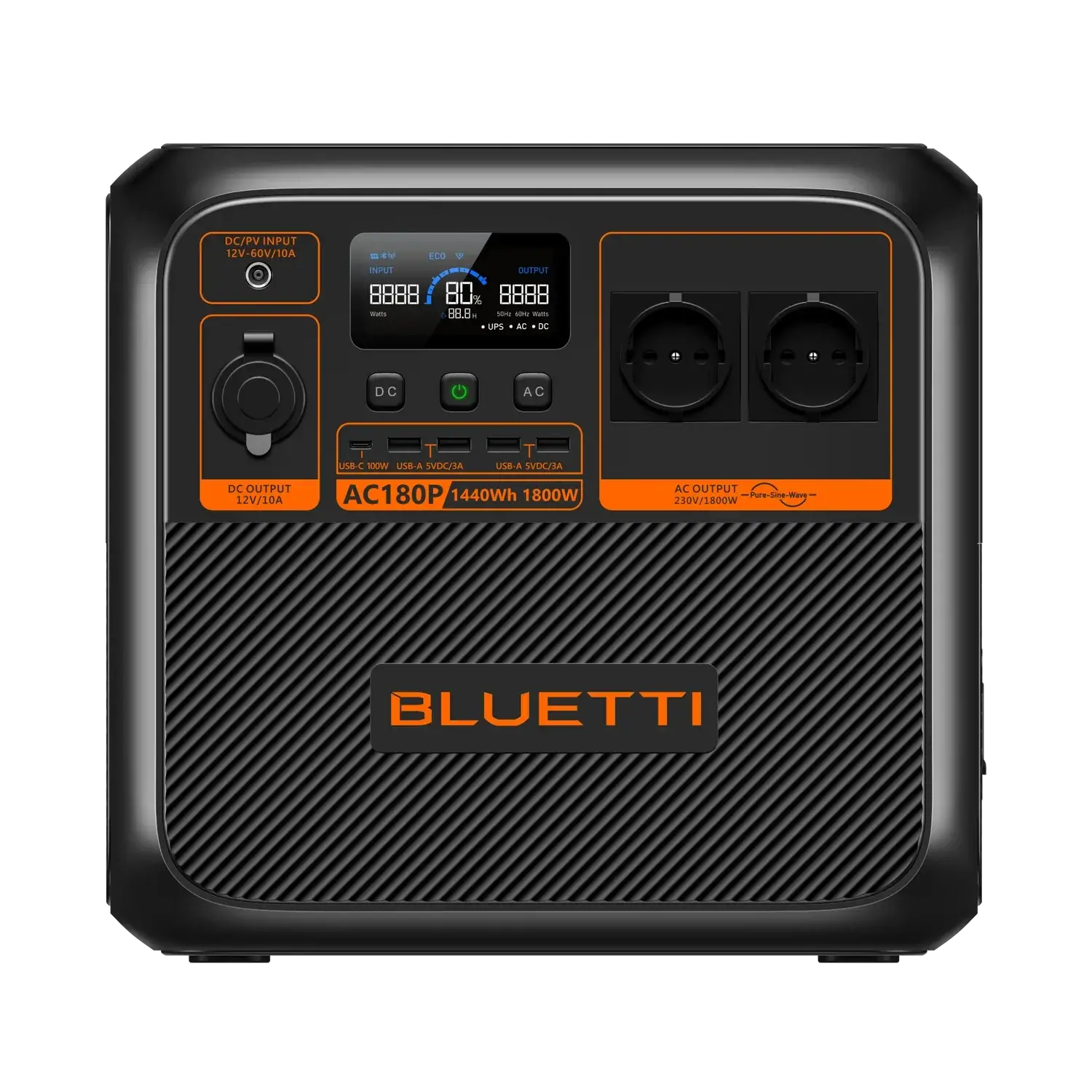 Bluetti AC180P Powerstation 1440Wh 1800W – Tragbare Notstromlösung für Zuhause & Camping